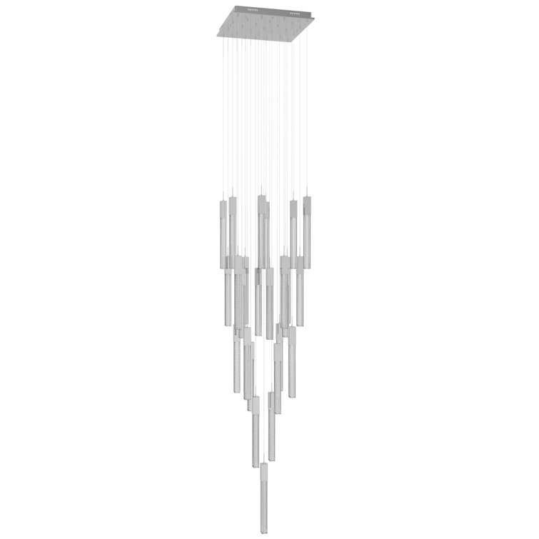 Boa Square 25-Light Cluster Pendant in Polished Chrome