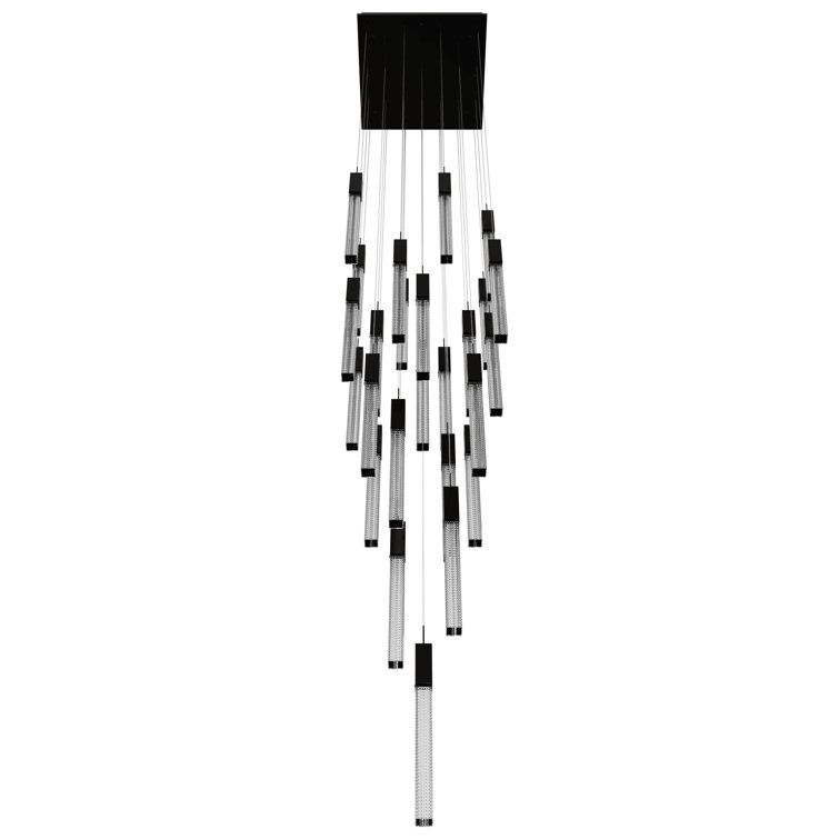 Boa 25-Light Dark Bronze Glass Cluster Pendant Chandelier