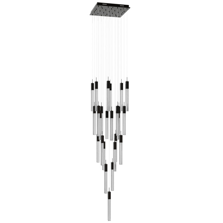 Boa 25-Light Dark Bronze Glass Cluster Pendant Chandelier