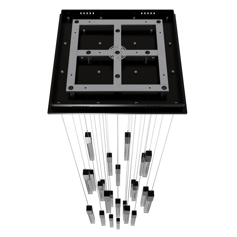 Boa 25-Light Dark Bronze Glass Cluster Pendant Chandelier