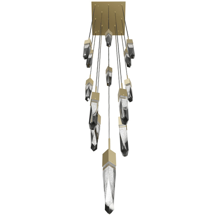Aspen 13-Light Crystal LED Tiered Chandelier in Polished Nickel