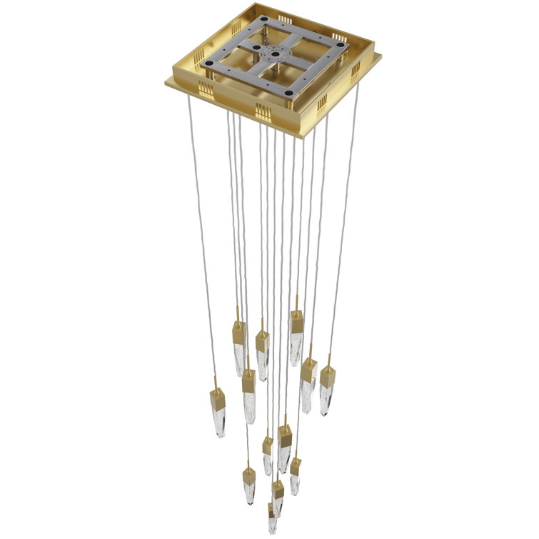 Aspen 13-Light Crystal LED Tiered Chandelier in Polished Nickel