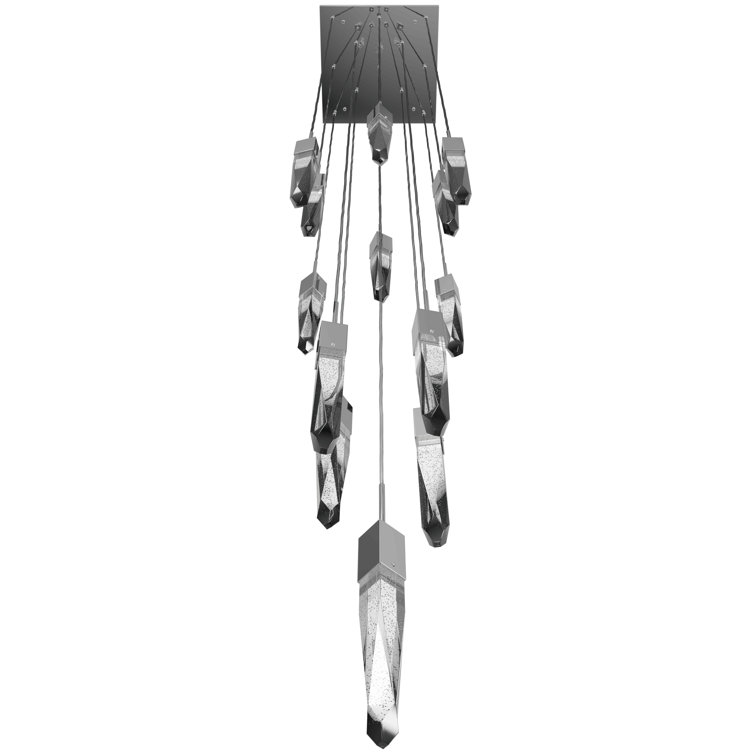 Aspen Polished Nickel 13-Light LED Crystal Tiered Chandelier
