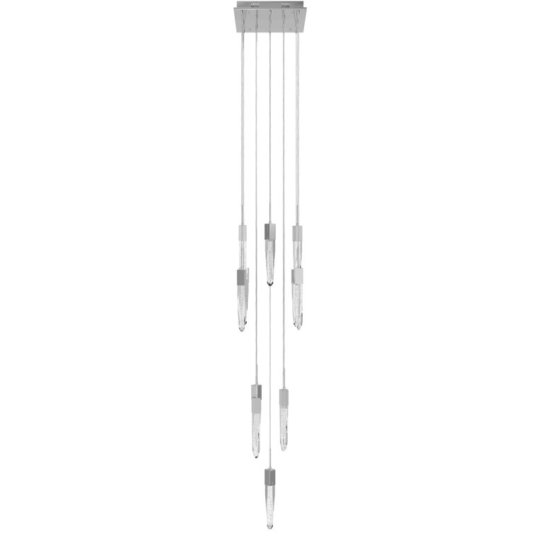 Aspen Polished Nickel 13-Light LED Crystal Tiered Chandelier