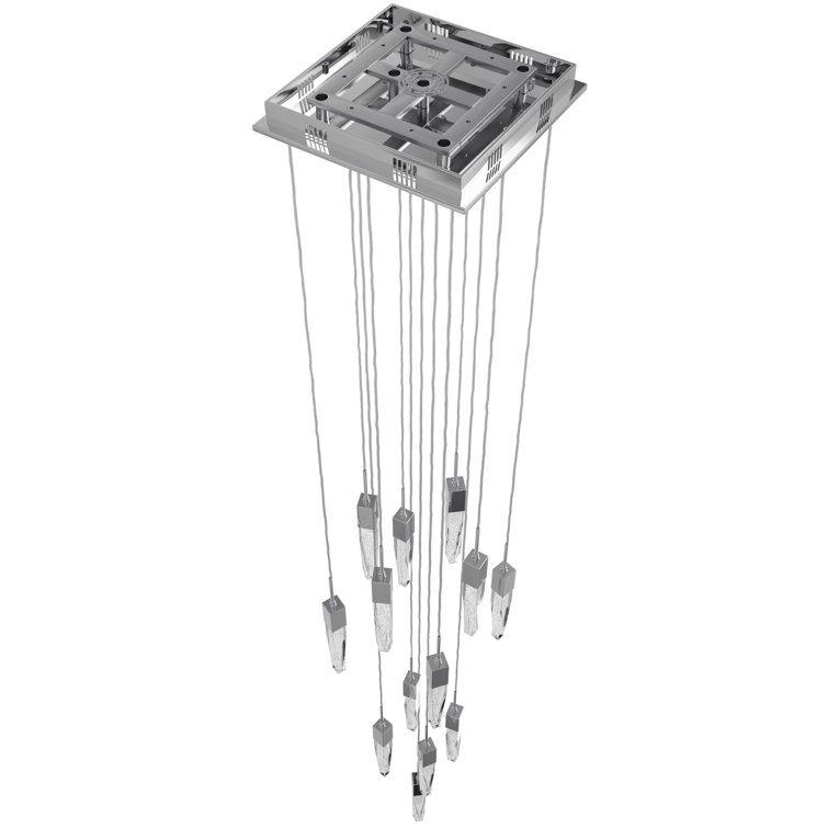 Aspen Polished Nickel 13-Light LED Crystal Tiered Chandelier