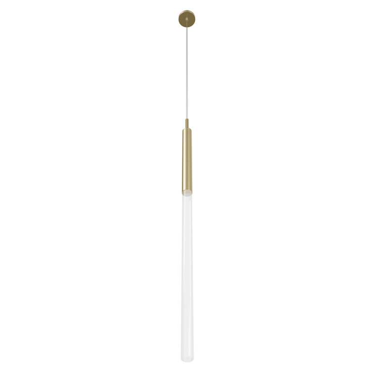 Brushed Brass and Frosted Glass LED Pendant Light