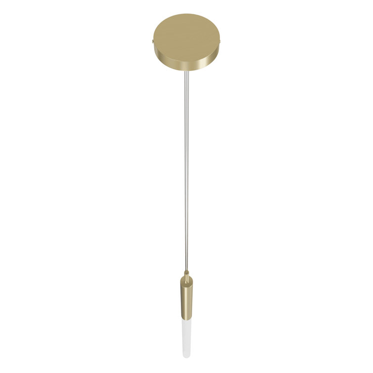 Brushed Brass and Frosted Glass LED Pendant Light