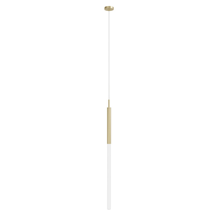Brushed Brass and Frosted Glass LED Pendant Light