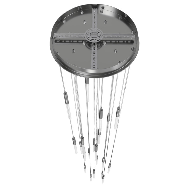 Main St. Polished Nickel 21-Light LED Glass Cluster Pendant