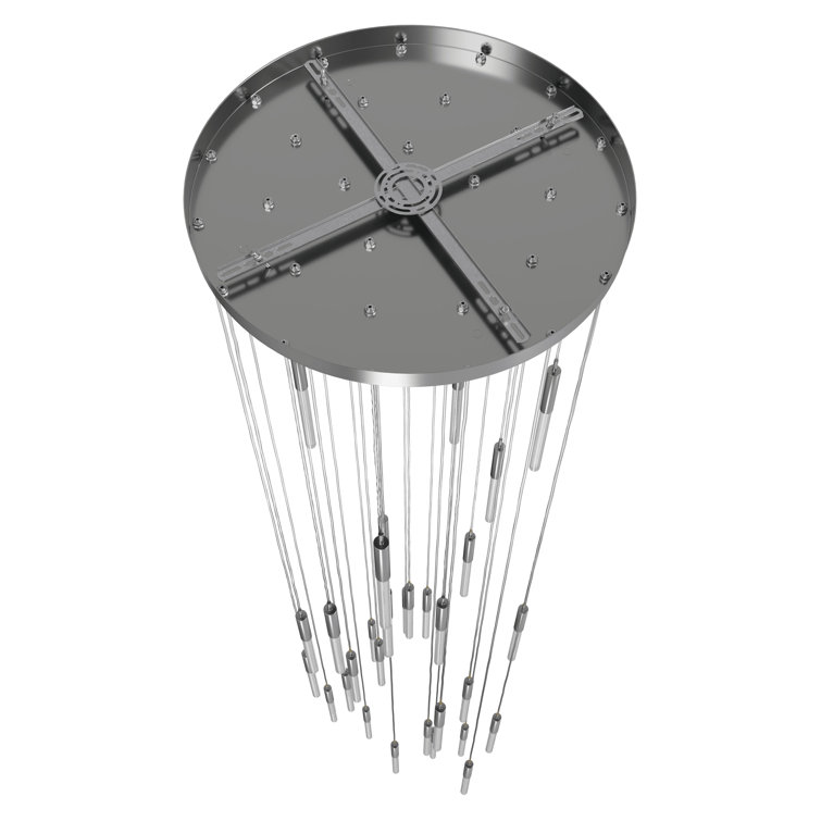 Boa 31-Light Polished Nickel Glass Cluster Pendant
