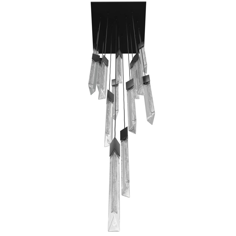 Alpine Elegance 15-Light Brass & Glass LED Chandelier