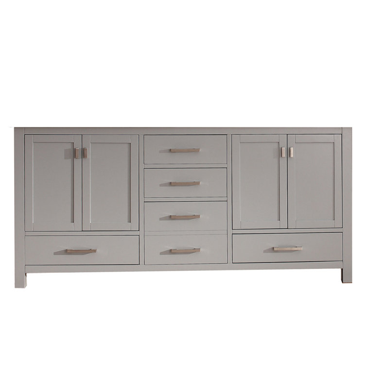 Modero 72'' Chilled Gray Solid Wood Double Vanity Base