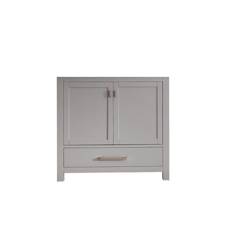 Modero 36'' Chilled Gray Solid Wood Single Vanity Base