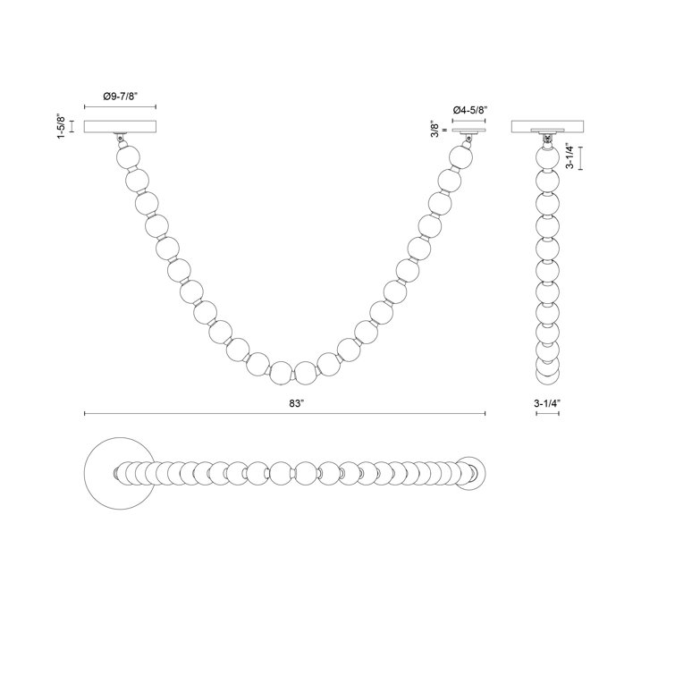 Akoya 83" Chrome LED Pendant Light with Frosted Beads