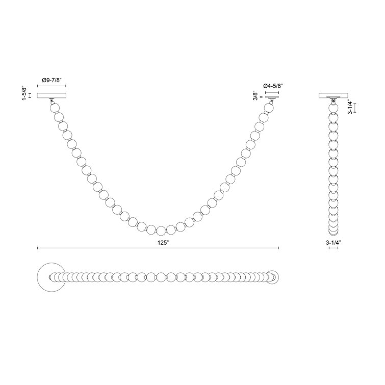 Akoya 125-Inch Chrome LED Pendant Light