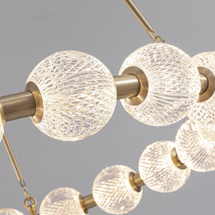 Marni 41-Inch Natural Brass Beaded LED Chandelier