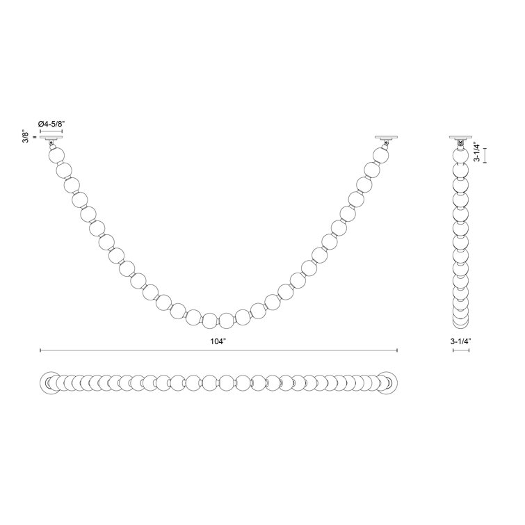 Akoya 104" Chrome LED Pendant Light