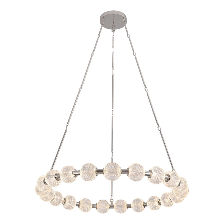 Marni 41-Inch Polished Nickel Beaded LED Chandelier