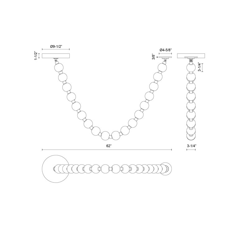 Akoya 62" Chrome LED Pendant Light