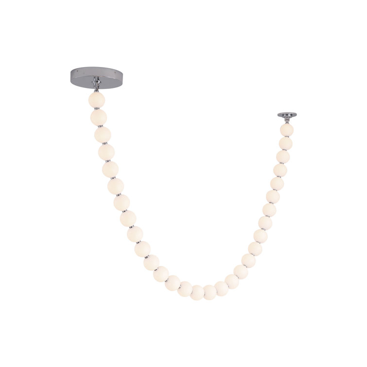 Akoya 104" Chrome LED Beaded Pendant Light