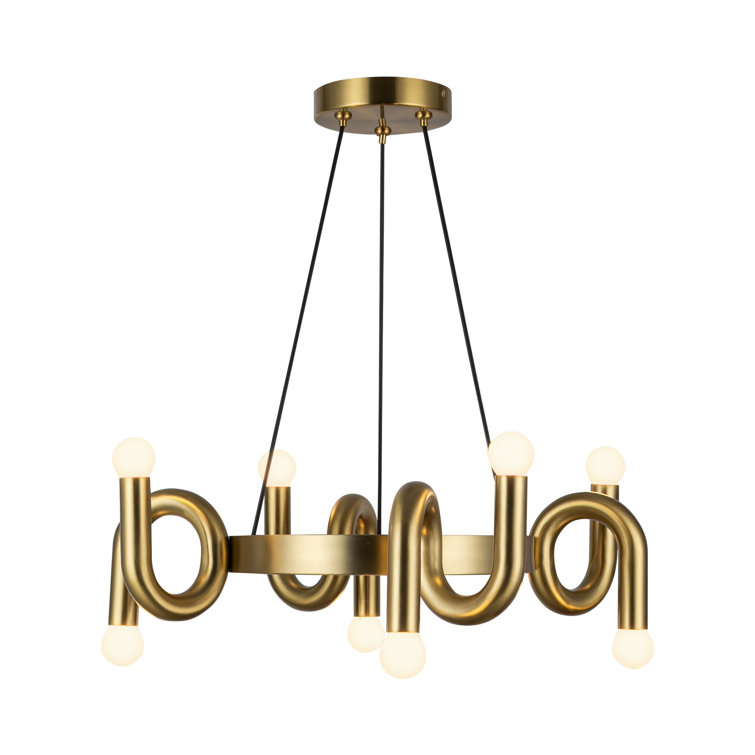 Sadie 8-Light Brushed Gold Aluminum Steel Chandelier