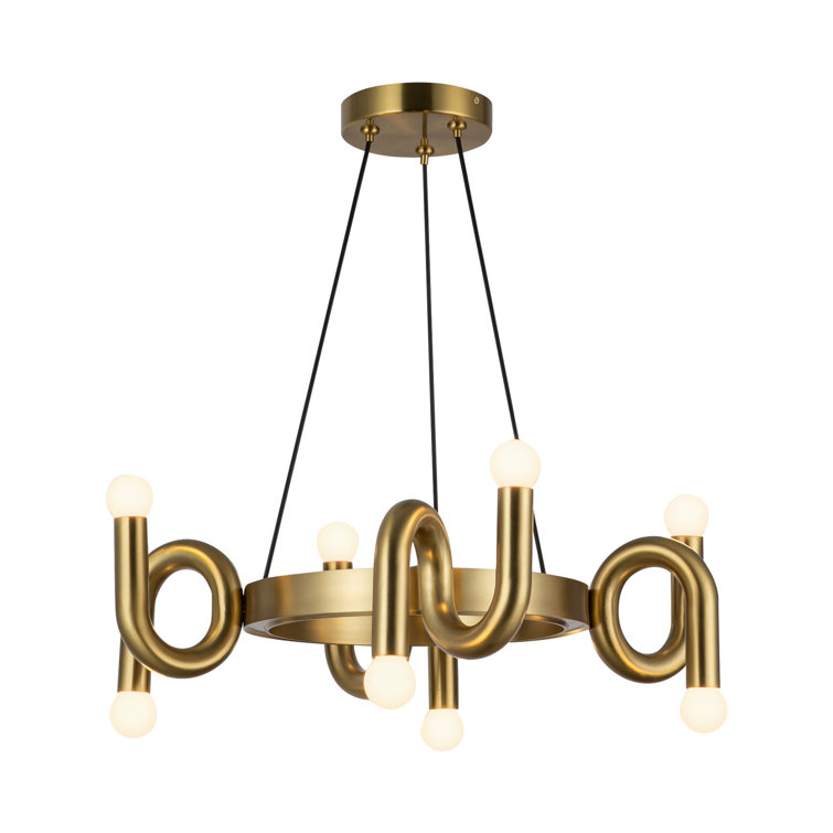 Sadie 8-Light Brushed Gold Aluminum Steel Chandelier