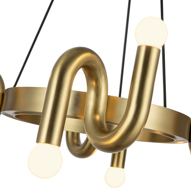 Sadie 8-Light Brushed Gold Aluminum Steel Chandelier