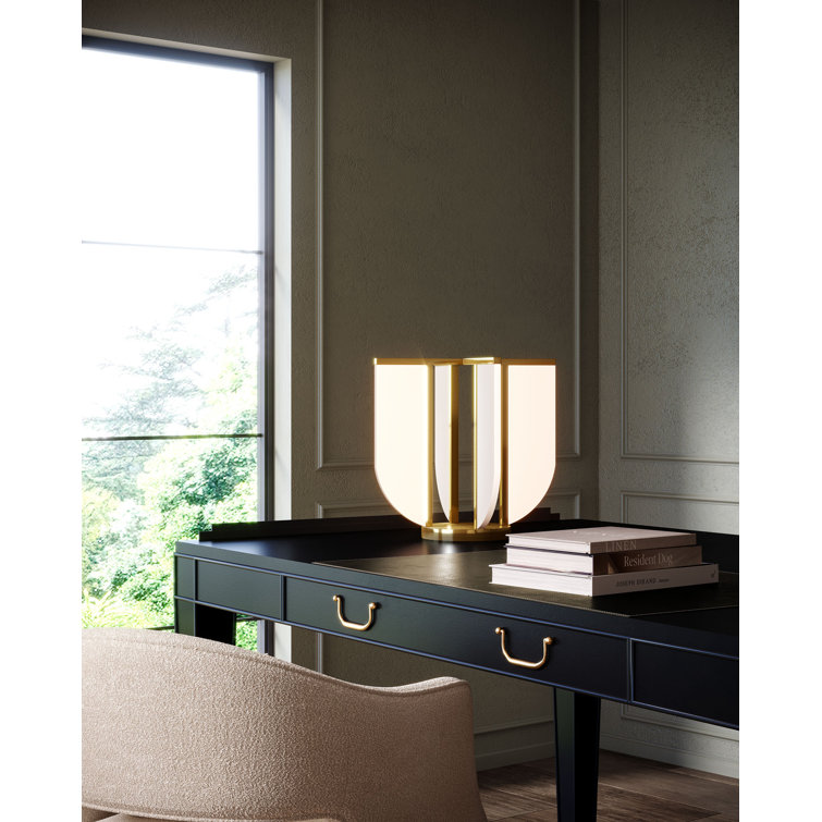 Urban Bronze Adjustable LED Table Lamp with Acrylic Panels