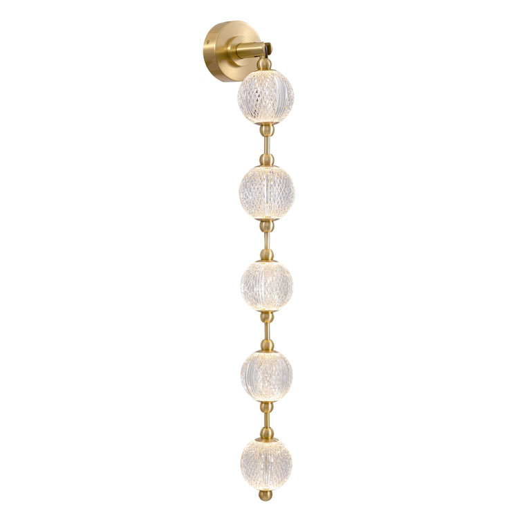 Marni Gold Brass Dimmable LED Bath Sconce