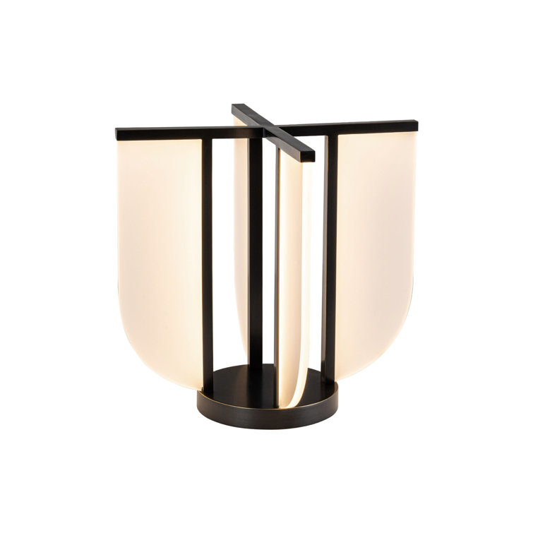 Urban Bronze Adjustable LED Table Lamp with Acrylic Panels