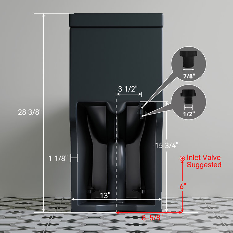 Matte Black Compact Dual Flush Round Toilet with Soft Close Seat