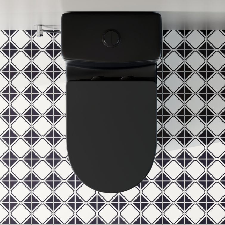 Matte Black Compact Dual Flush Round Toilet with Soft Close Seat