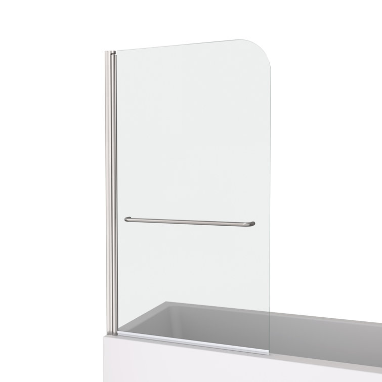34" x 58" Chrome Aluminum Framed Clear Glass Tub Door