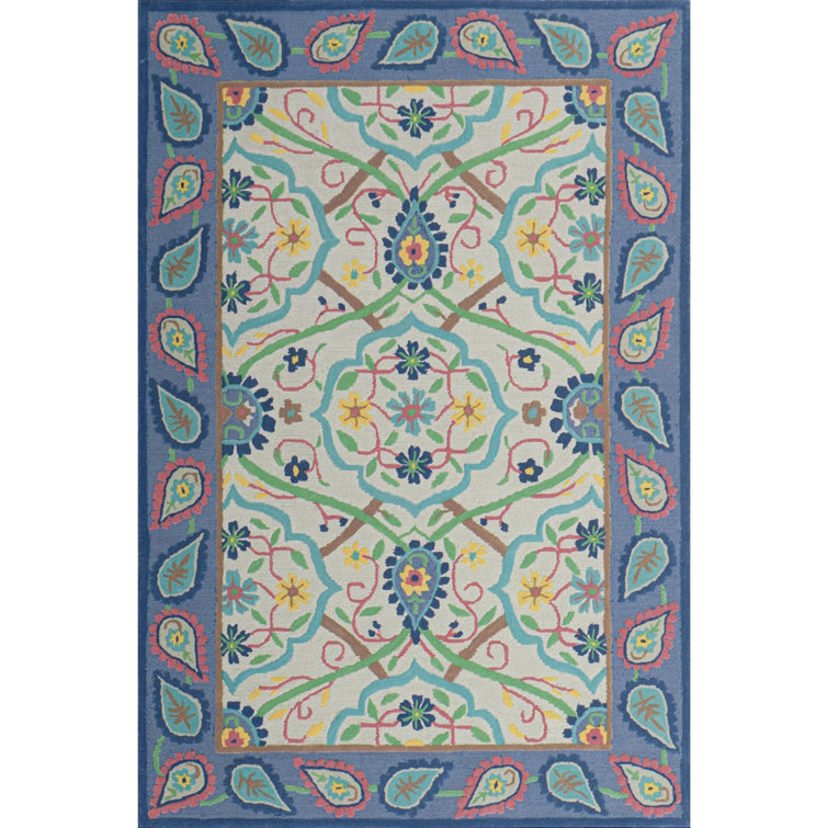 Brittany Hand-Tufted Multicolor Wool Rectangular Area Rug 6' x 9'