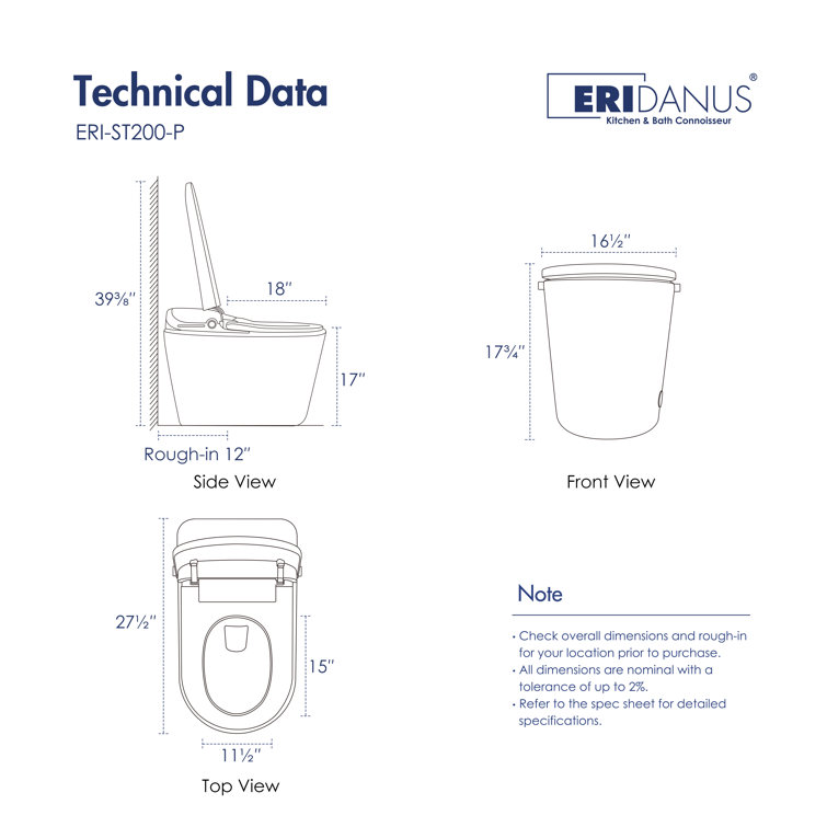 White Elongated Smart Bidet Toilet with Heated Seat and Night Light