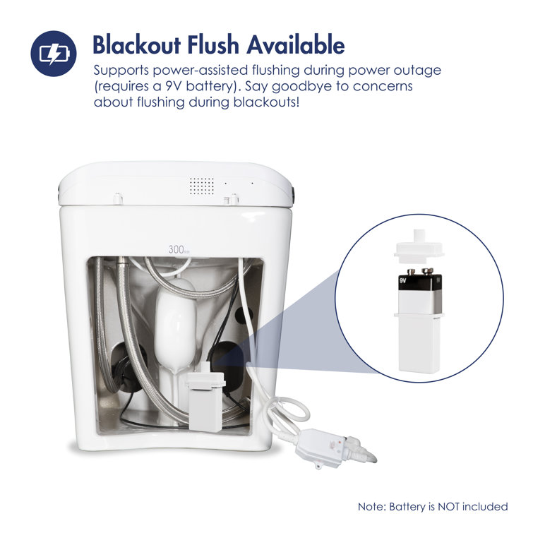 White Elongated Smart Bidet Toilet with Heated Seat and Night Light