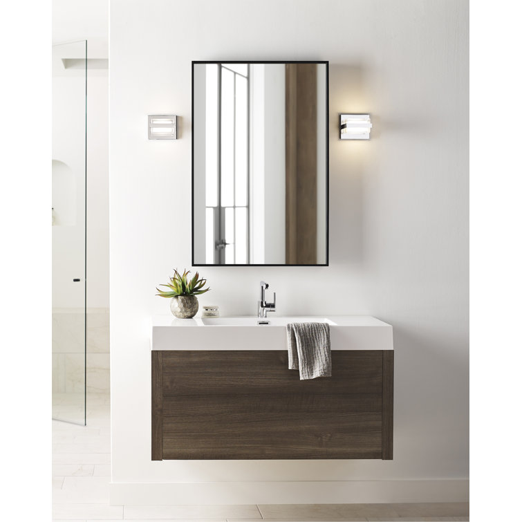 Kamden Natural Brass 1-Light LED Wall Sconce with Glass Shade