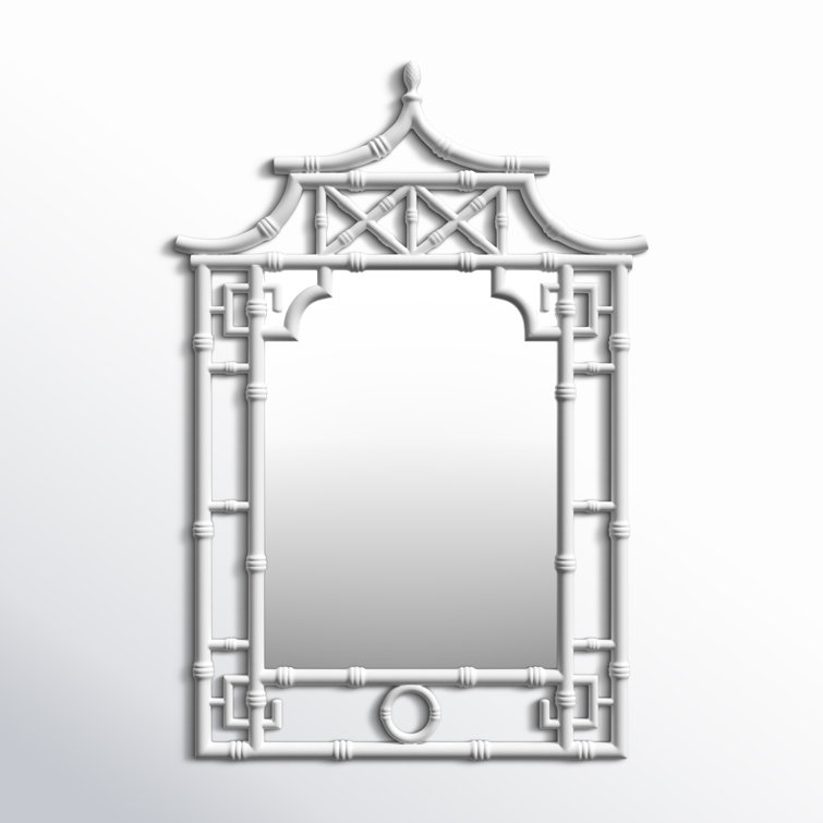 Glossy White Rectangular Polyurethane Wall Mirror