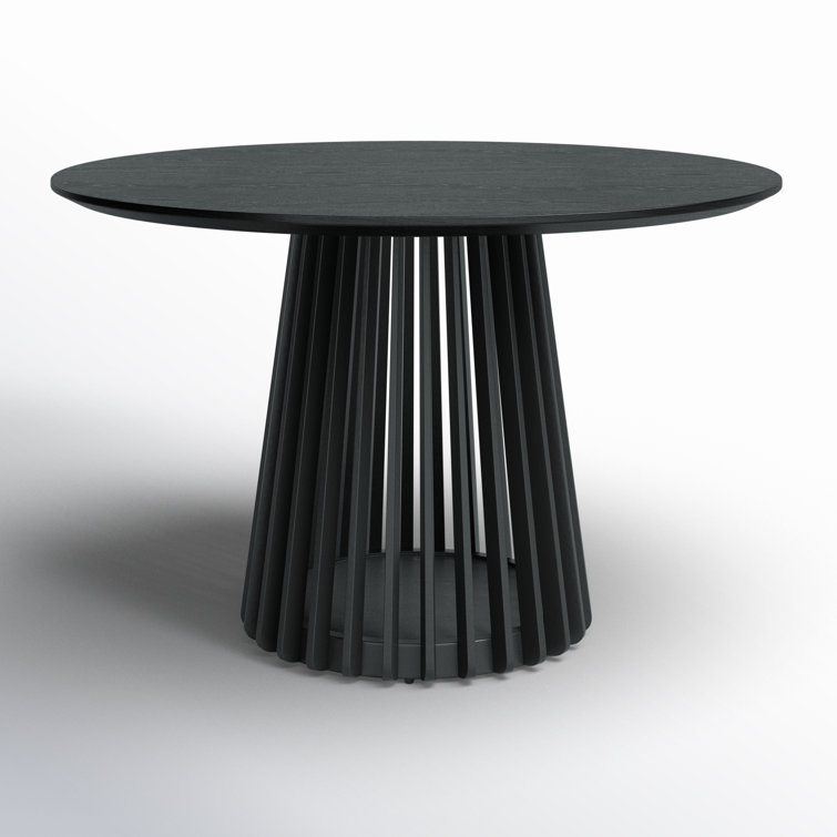 Dix 47'' Black Round MDF Pedestal Dining Table