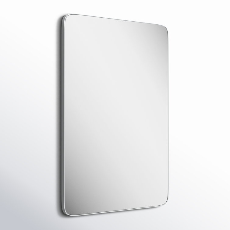 Silver Rectangular Metal Framed Shatterproof Mirror