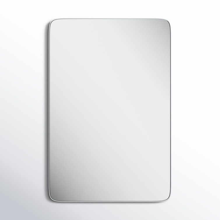 Silver Rectangular Metal Framed Shatterproof Mirror