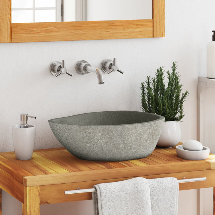 Natural River Stone Oval Bathroom Sink