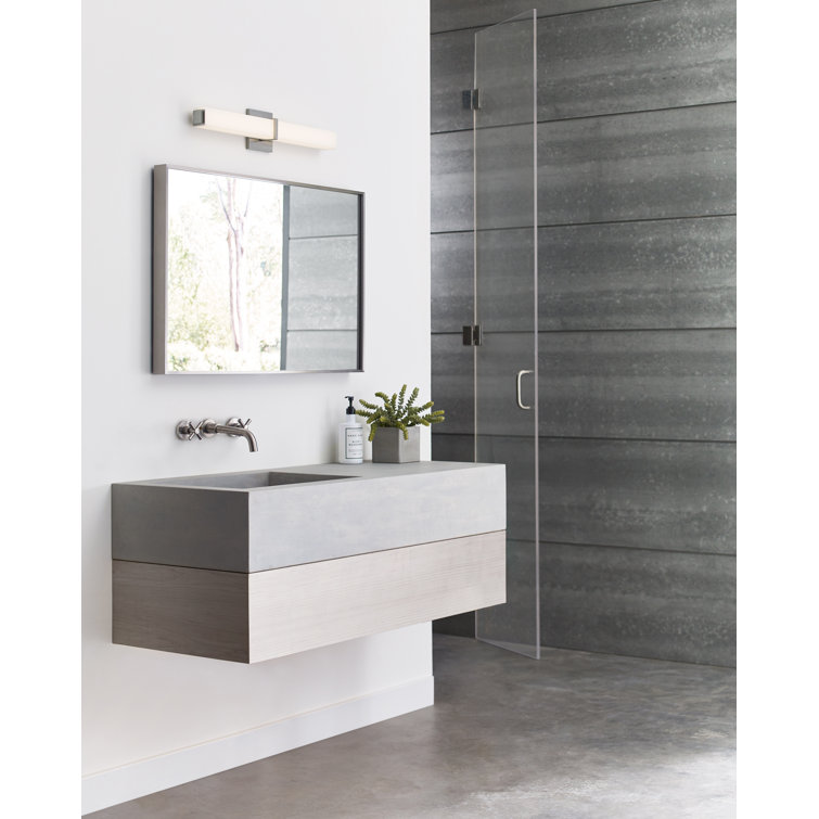 Chrome White Glass Rectangular Dimmable Bath Bar Light