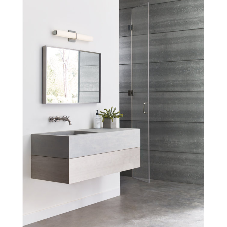 Chrome White Glass Rectangular Dimmable Bath Bar Light