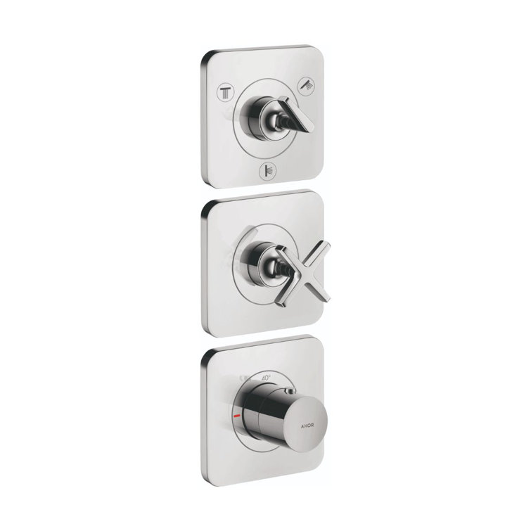 Citterio E Chrome 15" Modern Wall-Mounted Thermostatic Shower Trim