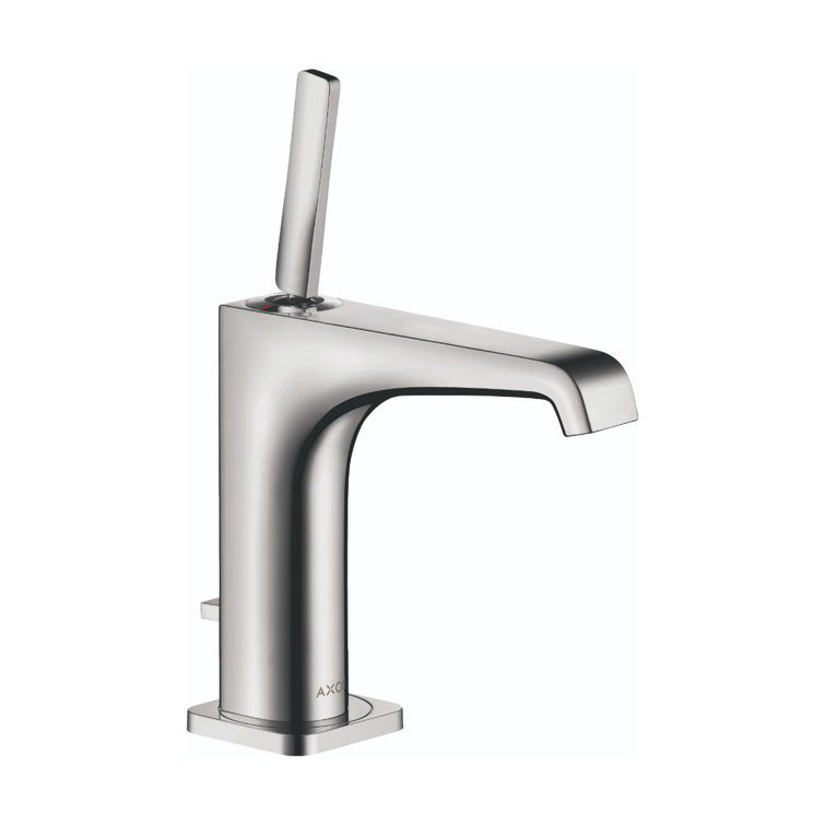 Chrome Modern Single Hole Bathroom Faucet with Drain Assembly