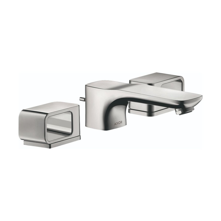 Chrome Modern Widespread Bathroom Faucet with Drain Assembly