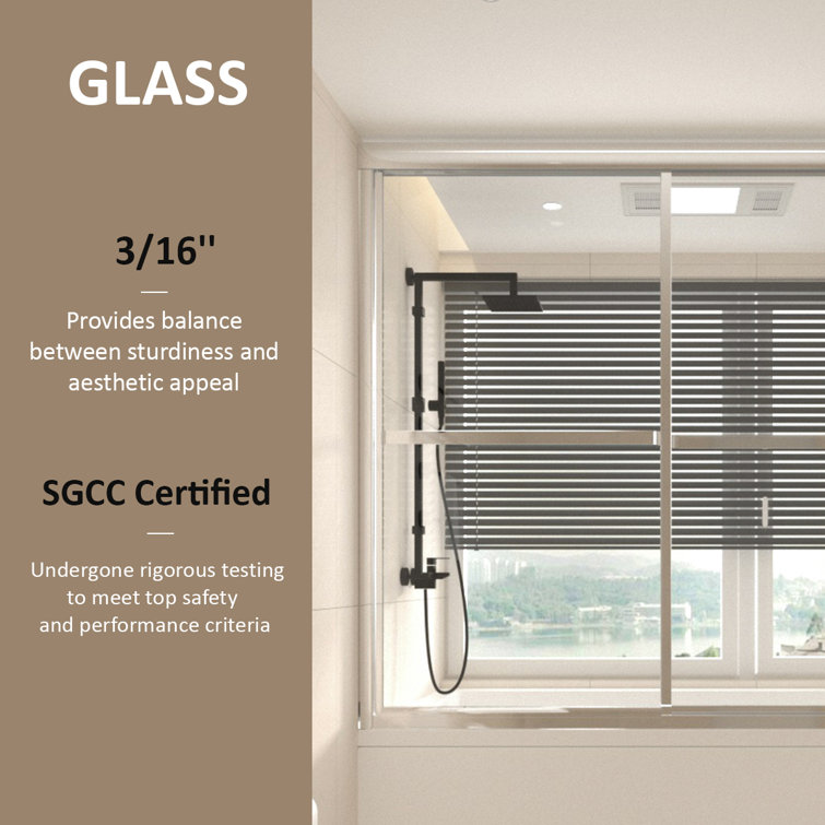 59'' Chrome Framed Sliding Tub Door with Clear Glass