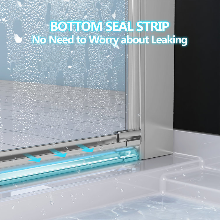 Chrome Frameless Pivot Shower Door with Clear Glass