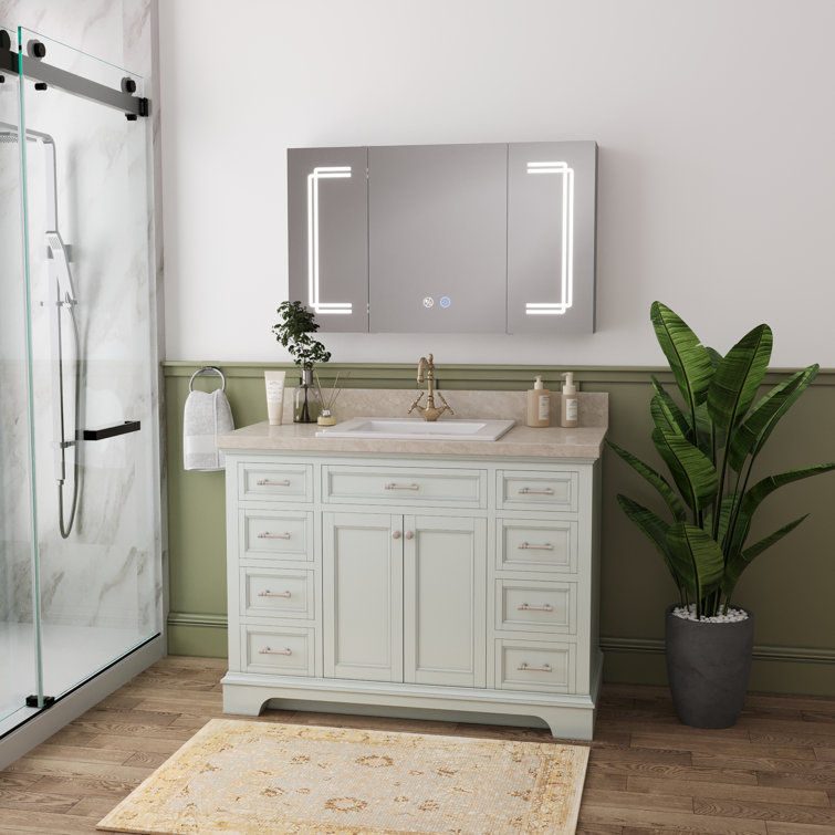 21'' White Rectangular Ceramic Drop-In Bathroom Sink